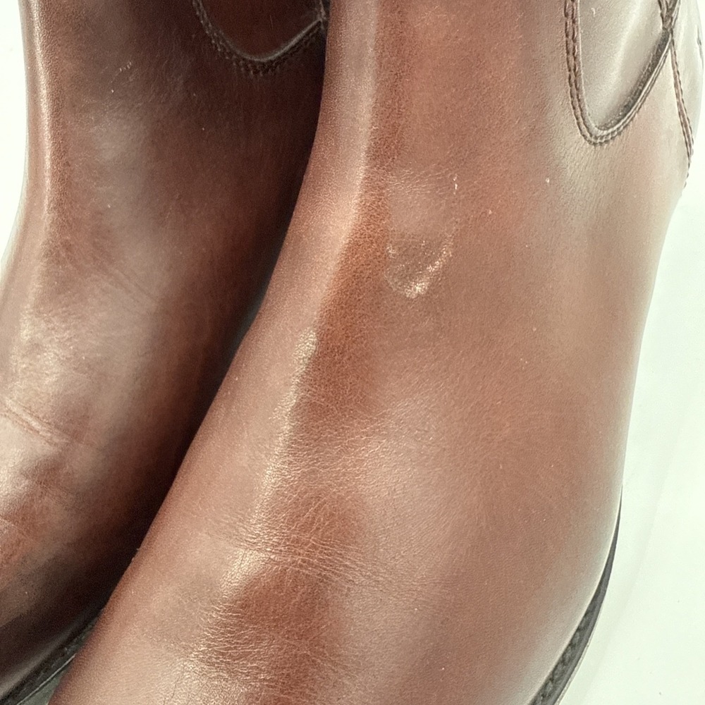 Frye Womens Cognac Melissa Button 2 Short Leather Ankle Boots Size 11B Western - Picture 3 of 10